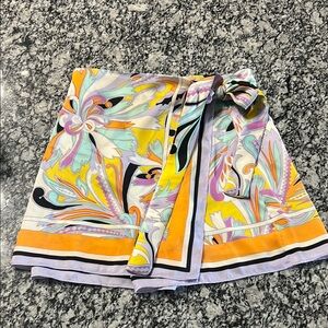 Zara Multicolor Patterned Mini Skirt